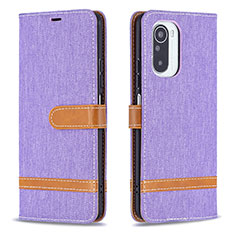 Custodia Portafoglio In Pelle Cover con Supporto B16F per Xiaomi Mi 11i 5G Lavanda