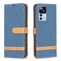 Custodia Portafoglio In Pelle Cover con Supporto B16F per Xiaomi Mi 12T Pro 5G Blu Notte