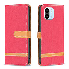 Custodia Portafoglio In Pelle Cover con Supporto B16F per Xiaomi Poco C50 Rosso