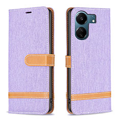 Custodia Portafoglio In Pelle Cover con Supporto B16F per Xiaomi Poco C65 Lavanda