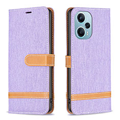 Custodia Portafoglio In Pelle Cover con Supporto B16F per Xiaomi Poco F5 5G Lavanda