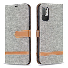 Custodia Portafoglio In Pelle Cover con Supporto B16F per Xiaomi POCO M3 Pro 5G Grigio