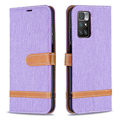 Custodia Portafoglio In Pelle Cover con Supporto B16F per Xiaomi Redmi 10 (2022) Lavanda