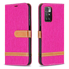 Custodia Portafoglio In Pelle Cover con Supporto B16F per Xiaomi Redmi 10 (2022) Rosa Caldo