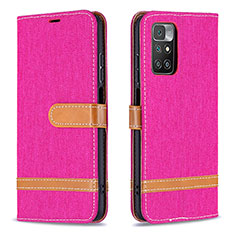 Custodia Portafoglio In Pelle Cover con Supporto B16F per Xiaomi Redmi 10 4G Rosa Caldo