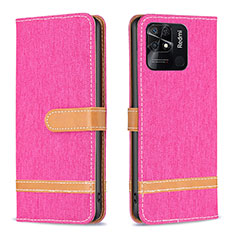 Custodia Portafoglio In Pelle Cover con Supporto B16F per Xiaomi Redmi 10C 4G Rosa Caldo