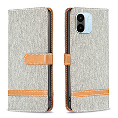 Custodia Portafoglio In Pelle Cover con Supporto B16F per Xiaomi Redmi A2 Grigio