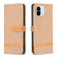 Custodia Portafoglio In Pelle Cover con Supporto B16F per Xiaomi Redmi A2 Oro