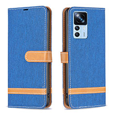 Custodia Portafoglio In Pelle Cover con Supporto B16F per Xiaomi Redmi K50 Ultra 5G Blu