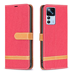 Custodia Portafoglio In Pelle Cover con Supporto B16F per Xiaomi Redmi K50 Ultra 5G Rosso