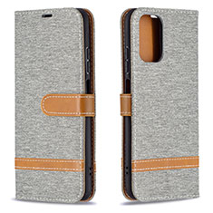 Custodia Portafoglio In Pelle Cover con Supporto B16F per Xiaomi Redmi Note 10 4G Grigio