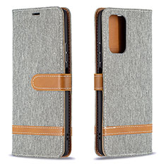 Custodia Portafoglio In Pelle Cover con Supporto B16F per Xiaomi Redmi Note 10 Pro 4G Grigio