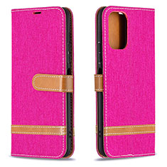 Custodia Portafoglio In Pelle Cover con Supporto B16F per Xiaomi Redmi Note 10 Pro 4G Rosa Caldo