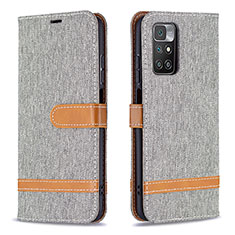 Custodia Portafoglio In Pelle Cover con Supporto B16F per Xiaomi Redmi Note 11 4G (2021) Grigio