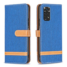 Custodia Portafoglio In Pelle Cover con Supporto B16F per Xiaomi Redmi Note 11 4G (2022) Blu