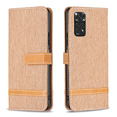 Custodia Portafoglio In Pelle Cover con Supporto B16F per Xiaomi Redmi Note 11 4G (2022) Oro