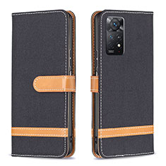 Custodia Portafoglio In Pelle Cover con Supporto B16F per Xiaomi Redmi Note 11 Pro 5G Nero