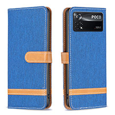 Custodia Portafoglio In Pelle Cover con Supporto B16F per Xiaomi Redmi Note 11E Pro 5G Blu