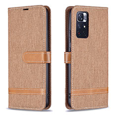 Custodia Portafoglio In Pelle Cover con Supporto B16F per Xiaomi Redmi Note 11S 5G Oro