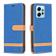 Custodia Portafoglio In Pelle Cover con Supporto B16F per Xiaomi Redmi Note 12 4G Blu