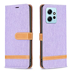 Custodia Portafoglio In Pelle Cover con Supporto B16F per Xiaomi Redmi Note 12 4G Lavanda