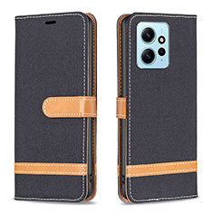 Custodia Portafoglio In Pelle Cover con Supporto B16F per Xiaomi Redmi Note 12 4G Nero