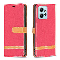 Custodia Portafoglio In Pelle Cover con Supporto B16F per Xiaomi Redmi Note 12 4G Rosso