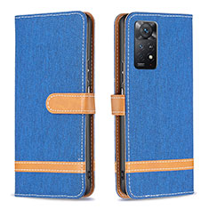 Custodia Portafoglio In Pelle Cover con Supporto B16F per Xiaomi Redmi Note 12 Pro 4G Blu