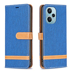 Custodia Portafoglio In Pelle Cover con Supporto B16F per Xiaomi Redmi Note 12 Turbo 5G Blu