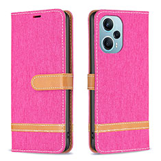 Custodia Portafoglio In Pelle Cover con Supporto B16F per Xiaomi Redmi Note 12 Turbo 5G Rosa Caldo