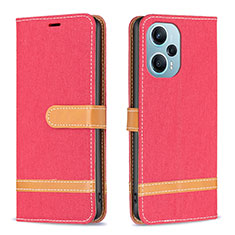 Custodia Portafoglio In Pelle Cover con Supporto B16F per Xiaomi Redmi Note 12 Turbo 5G Rosso