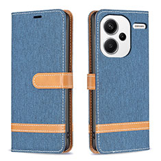 Custodia Portafoglio In Pelle Cover con Supporto B16F per Xiaomi Redmi Note 13 Pro+ Plus 5G Cielo Blu