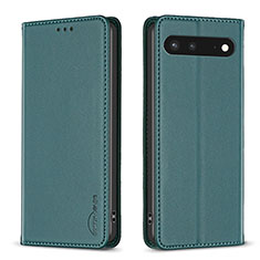 Custodia Portafoglio In Pelle Cover con Supporto B17F per Google Pixel 7 5G Verde