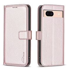 Custodia Portafoglio In Pelle Cover con Supporto B17F per Google Pixel 8a 5G Oro Rosa