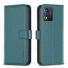 Custodia Portafoglio In Pelle Cover con Supporto B17F per Motorola Moto E13 Verde