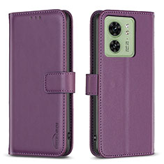 Custodia Portafoglio In Pelle Cover con Supporto B17F per Motorola Moto Edge (2023) 5G Viola