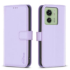 Custodia Portafoglio In Pelle Cover con Supporto B17F per Motorola Moto Edge 40 5G Lavanda