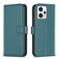 Custodia Portafoglio In Pelle Cover con Supporto B17F per Motorola Moto G13 Verde