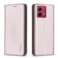 Custodia Portafoglio In Pelle Cover con Supporto B17F per Motorola Moto G84 5G Oro Rosa