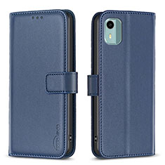 Custodia Portafoglio In Pelle Cover con Supporto B17F per Nokia C12 Blu