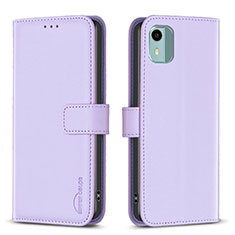 Custodia Portafoglio In Pelle Cover con Supporto B17F per Nokia C12 Lavanda