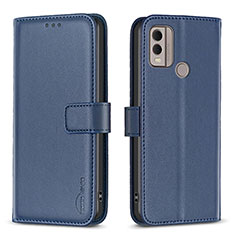 Custodia Portafoglio In Pelle Cover con Supporto B17F per Nokia C22 Blu