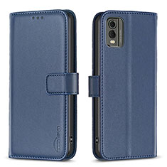 Custodia Portafoglio In Pelle Cover con Supporto B17F per Nokia C32 Blu