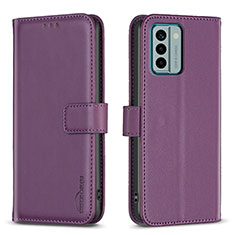 Custodia Portafoglio In Pelle Cover con Supporto B17F per Nokia G22 Viola