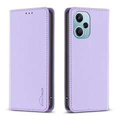 Custodia Portafoglio In Pelle Cover con Supporto B17F per Xiaomi Poco F5 5G Lavanda