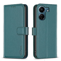 Custodia Portafoglio In Pelle Cover con Supporto B17F per Xiaomi Redmi 13C Verde