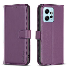 Custodia Portafoglio In Pelle Cover con Supporto B17F per Xiaomi Redmi Note 12 4G Viola