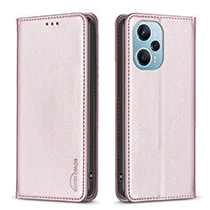 Custodia Portafoglio In Pelle Cover con Supporto B17F per Xiaomi Redmi Note 12 Turbo 5G Oro Rosa