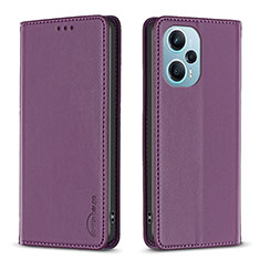 Custodia Portafoglio In Pelle Cover con Supporto B17F per Xiaomi Redmi Note 12 Turbo 5G Viola