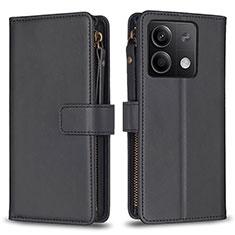 Custodia Portafoglio In Pelle Cover con Supporto B17F per Xiaomi Redmi Note 13 5G Nero